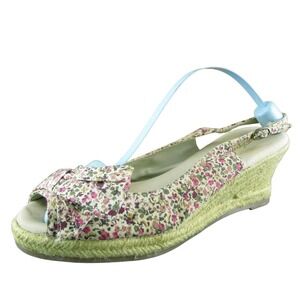 Natural Soul Brigette Women Slingback Sandal Shoes Pink Fabric Size 8.5 Medium